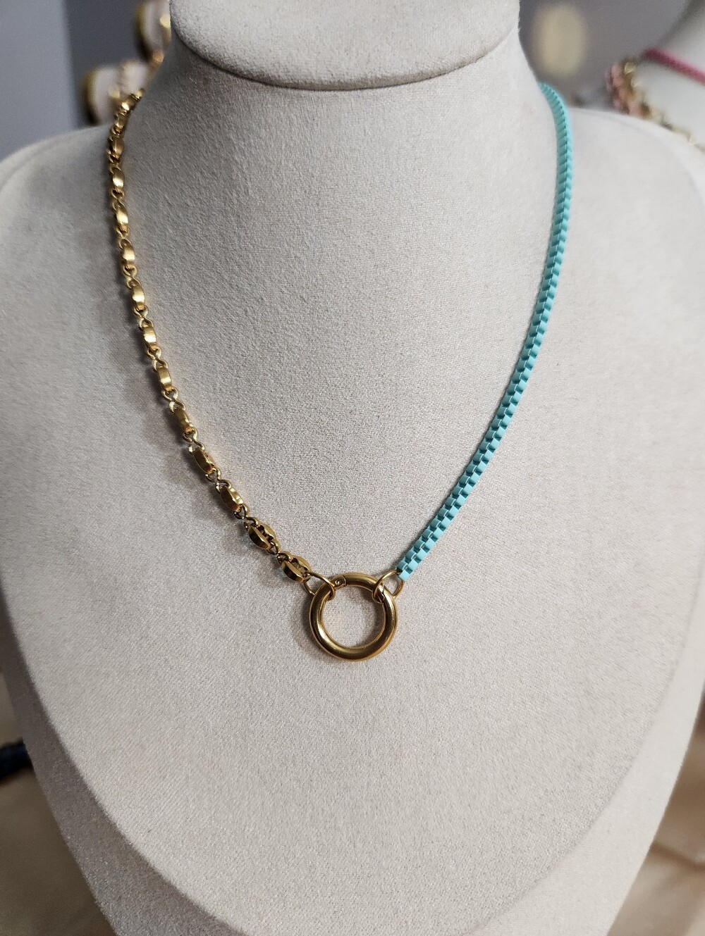 Handmade Enamel Box Chain Necklace